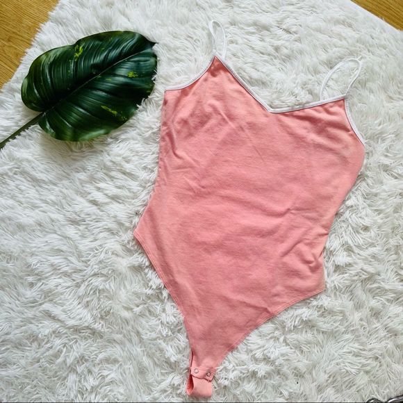 Garage Tops - 🤎 3/$25 GARAGE | Light Pink With White Trim Bodysuit
